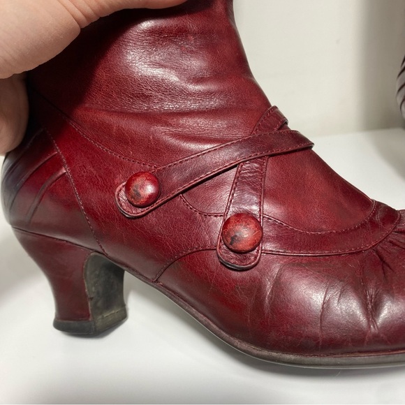 Miz Mooz Burgundy Leather Heeled Boots - Picture 16 of 17